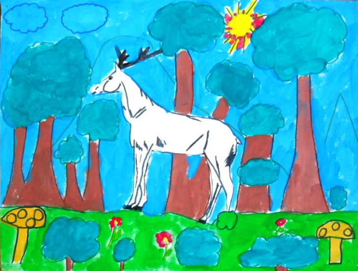 Ilustracija lektire: Bijeli jelen - Tiziana 3.b