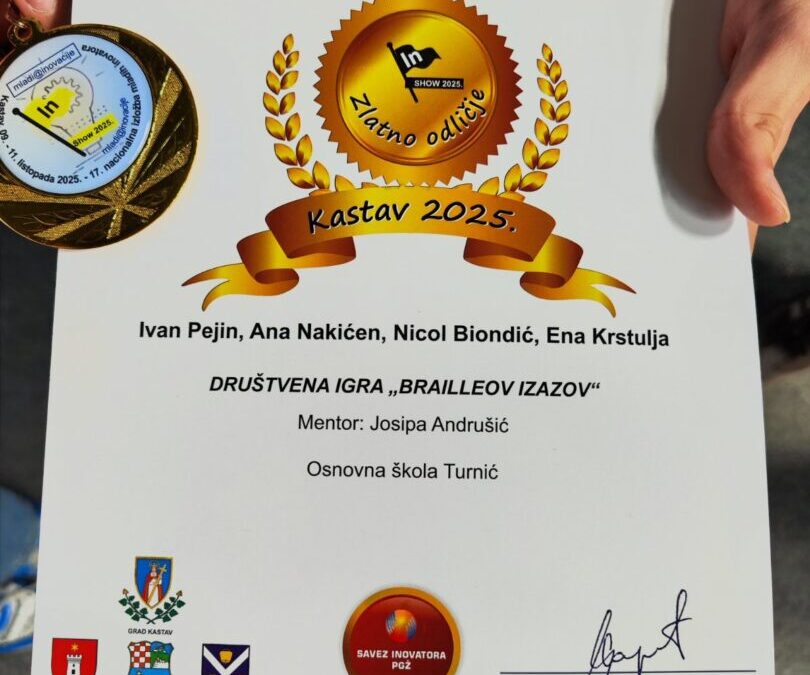 Naša uspješna četvorka pobrala zlato s BRAILLEOVIM IZAZOVOM