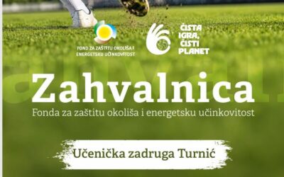 Nogometna strast + briga za okoliš = uspjeh naše učeničke zadruge Turnić